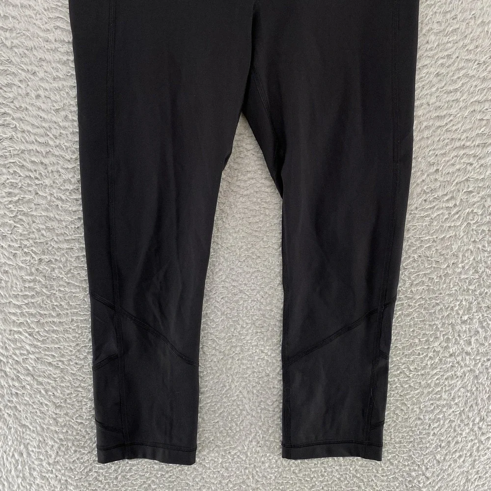 Lululemon Pace Rival Leggings Womens‎ 6 Black High Rise Crop 22 Pocket Running